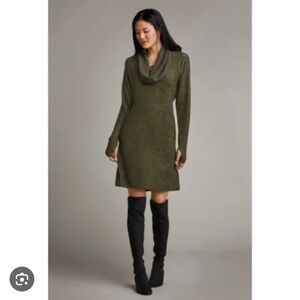 CAbi Solace cowl neck dress in olive